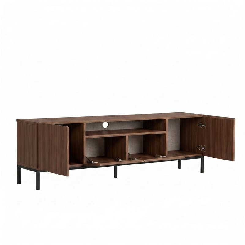 Arvold TV-bänk 160x50x35 cm - Milano Walnut och svart - Möbler - Tv möbel & mediamöbel - TV bänk & mediabänk