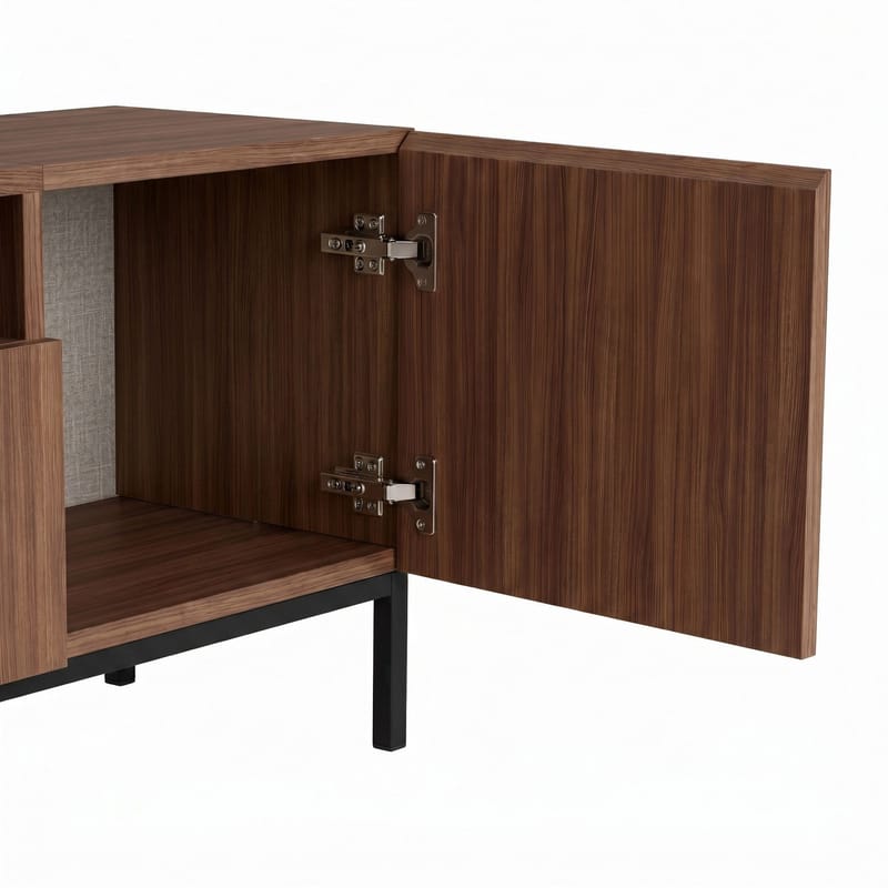 Arvold TV-bänk 160x50x35 cm - Milano Walnut och svart - Möbler - Tv möbel & mediamöbel - TV bänk & mediabänk