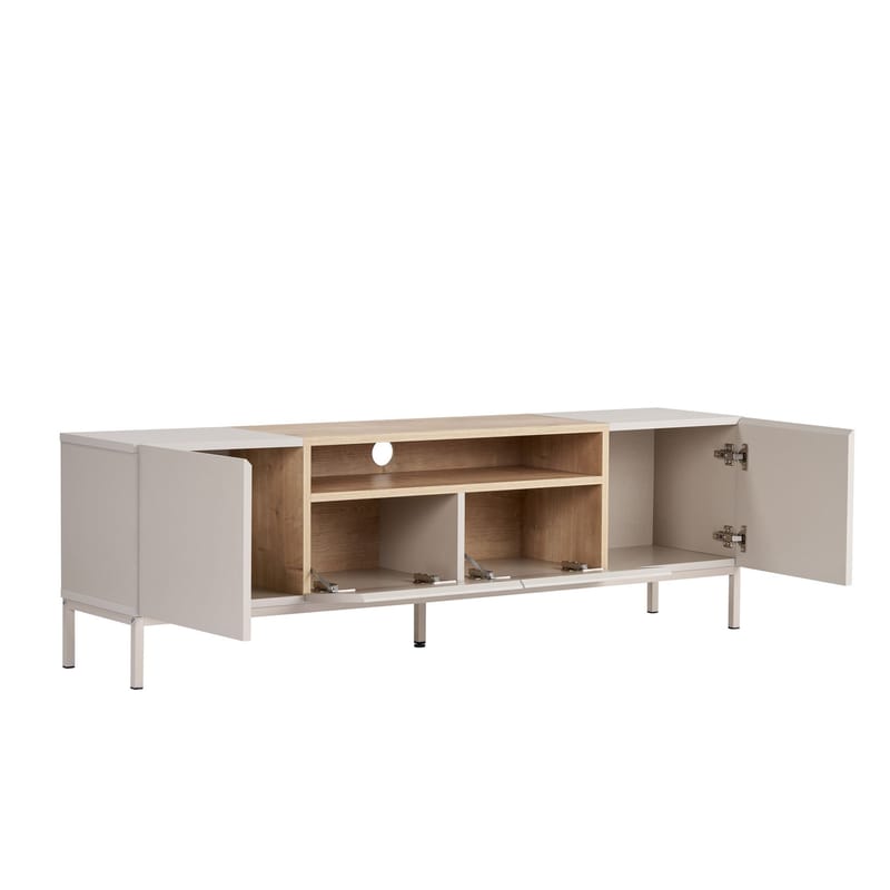 Arvold TV-bänk 160x50x35 cm - Sandstone och Sapphire Oak - Möbler - Tv möbel & mediamöbel - TV bänk & mediabänk