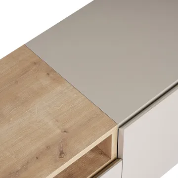 Arvold TV-bänk 160x50x35 cm - Sandstone och Sapphire Oak - Möbler - Tv möbel & mediamöbel - TV bänk & mediabänk