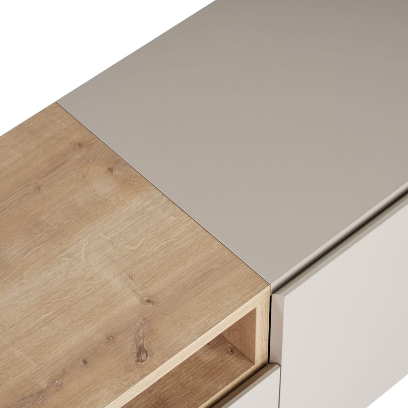 Arvold TV-bänk 160x50x35 cm - Sandstone och Sapphire Oak - Möbler - Tv möbel & mediamöbel - TV bänk & mediabänk