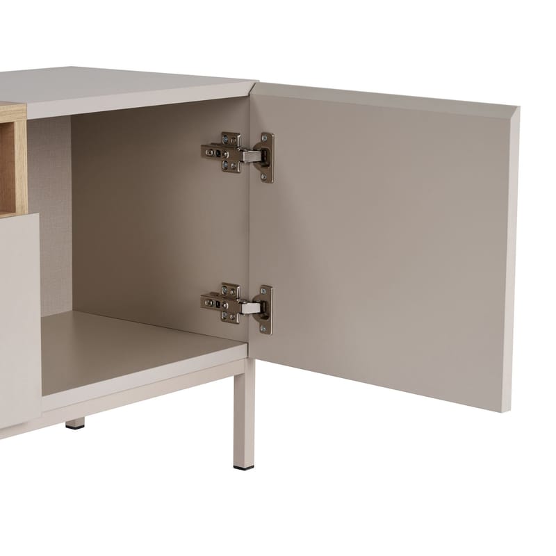 Arvold TV-bänk 160x50x35 cm - Sandstone och Sapphire Oak - Möbler - Tv möbel & mediamöbel - TV bänk & mediabänk