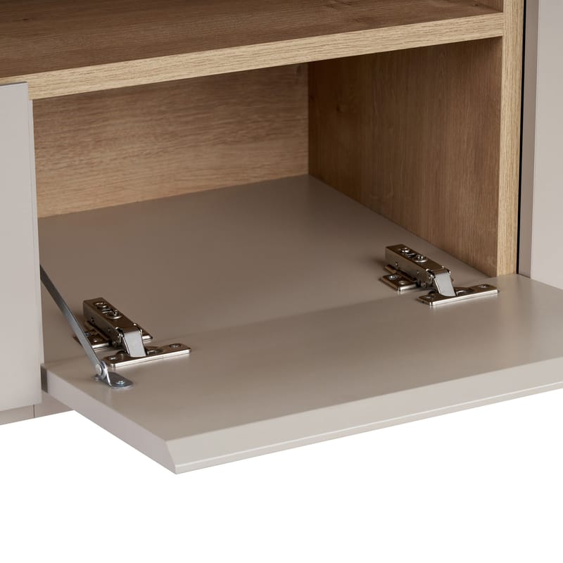 Arvold TV-bänk 160x50x35 cm - Sandstone och Sapphire Oak - Möbler - Tv möbel & mediamöbel - TV bänk & mediabänk