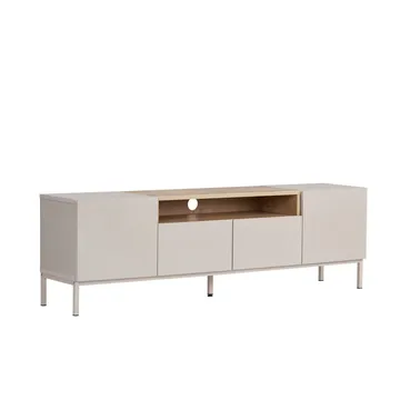 Arvold TV-bänk 160x50x35 cm - Sandstone och Sapphire Oak - Möbler - Tv möbel & mediamöbel - TV bänk & mediabänk