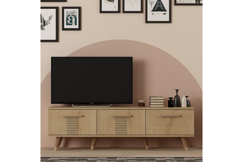 Asimo Tv-bänk 150x35 cm Brun - Hanah Home - TV bänk & mediabänk