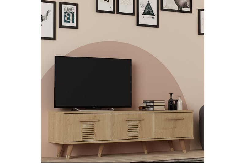 Asimo Tv-bänk 150x35 cm Brun - Hanah Home - TV bänk & mediabänk