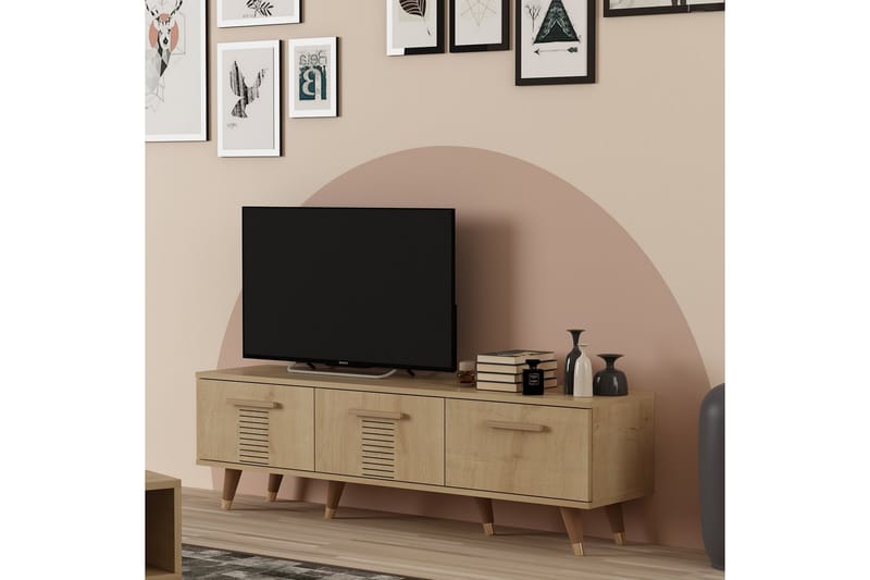 Asimo Tv-bänk 150x35 cm Brun - Hanah Home - Möbler - Tv möbel & mediamöbel - TV bänk & mediabänk