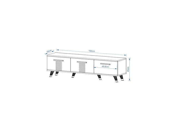 Asimo Tv-bänk 150x35 cm Brun/Vit - Hanah Home - Möbler - Tv möbel & mediamöbel - TV bänk & mediabänk