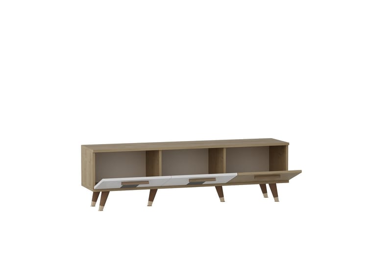 Asimo Tv-bänk 150x35 cm Brun/Vit - Hanah Home - Möbler - Tv möbel & mediamöbel - TV bänk & mediabänk