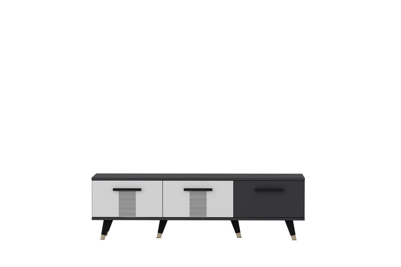 Asimo Tv-bänk 150x35 cm Svart/Vit - Hanah Home - Möbler - Tv möbel & mediamöbel - TV bänk & mediabänk