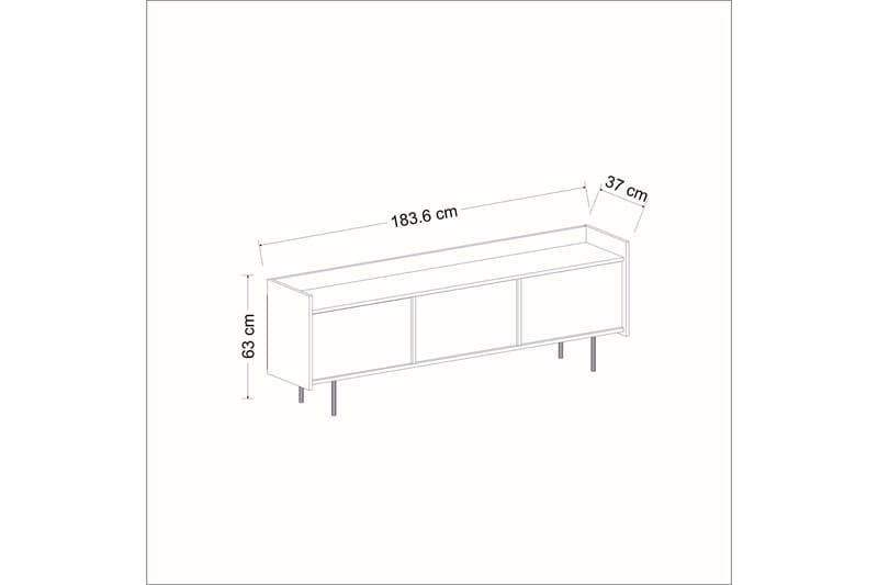 Atlas Tv-bänk 183,6x37 cm Vit - Hanah Home - TV bänk & mediabänk