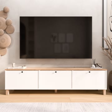 Avero TV-bänk 180x45,6x32 cm - Vitt och ek - Möbler - Tv möbel & mediamöbel - TV bänk & mediabänk