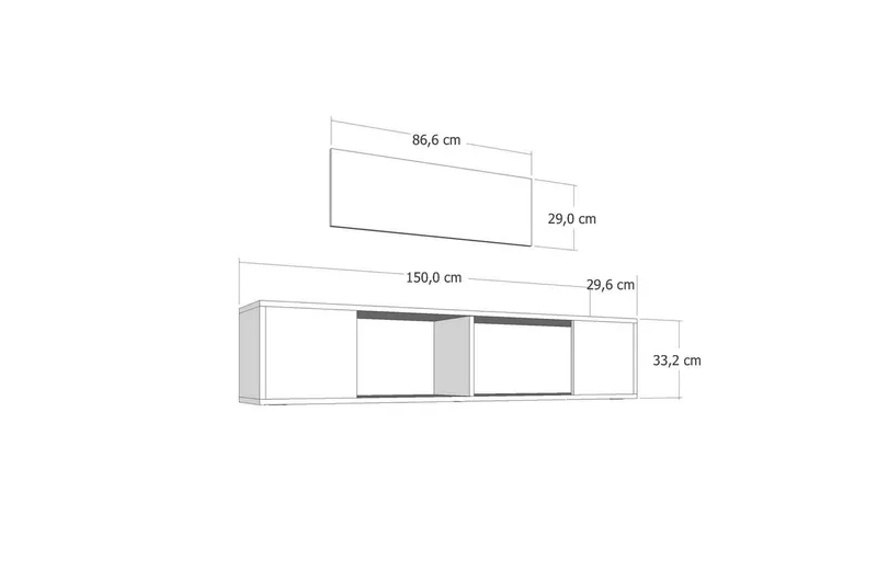Avryn Tv-bänk 150 cm - Vit - Möbler - Tv möbel & mediamöbel - TV bänk & mediabänk