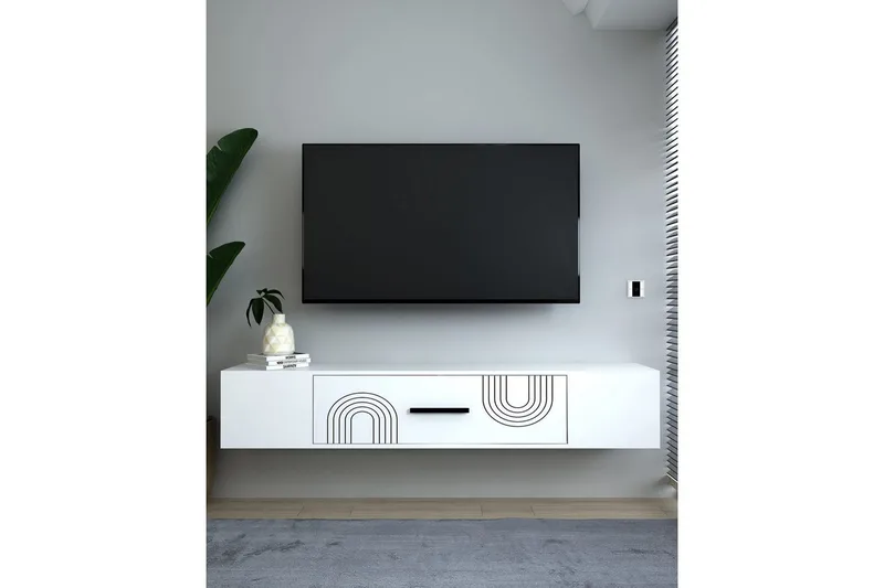 Avryn Tv-bänk 150 cm - Vit - Möbler - Tv möbel & mediamöbel - TV bänk & mediabänk