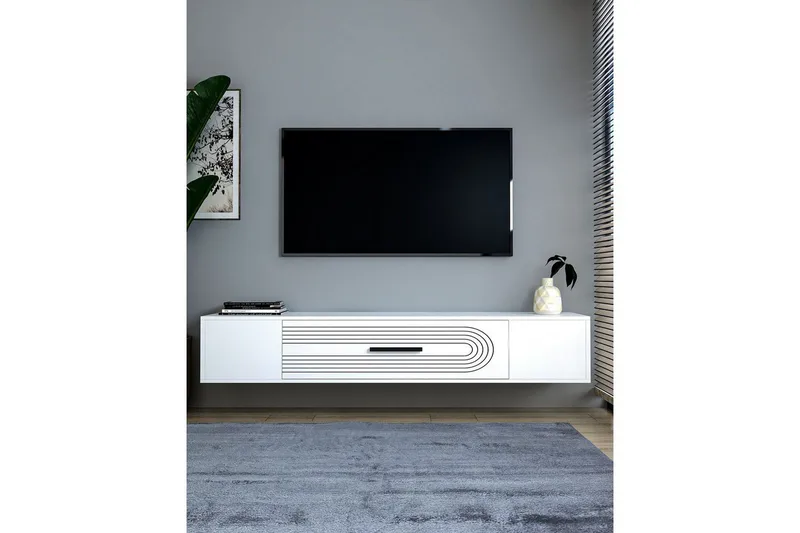 Avryn Tv-bänk 150 cm - Vit - Möbler - Tv möbel & mediamöbel - TV bänk & mediabänk