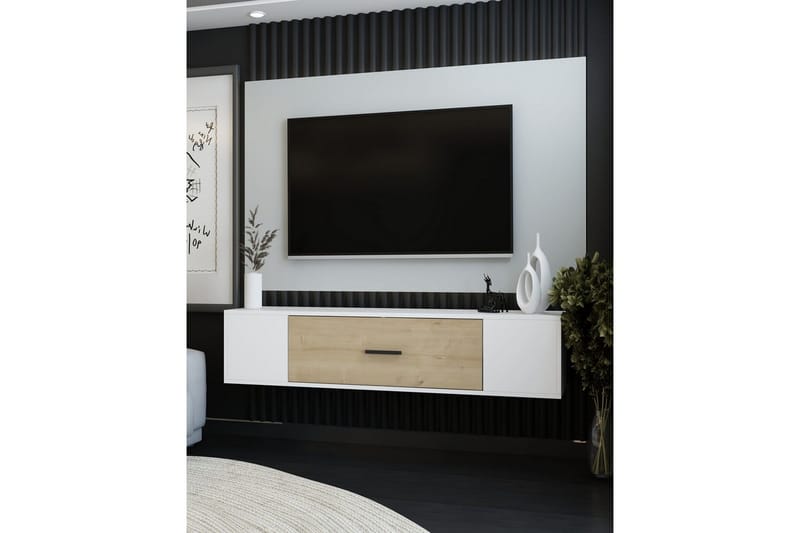 Avryn Tv-bänk 150 cm - Vit/Ek - Möbler - Tv möbel & mediamöbel - TV bänk & mediabänk