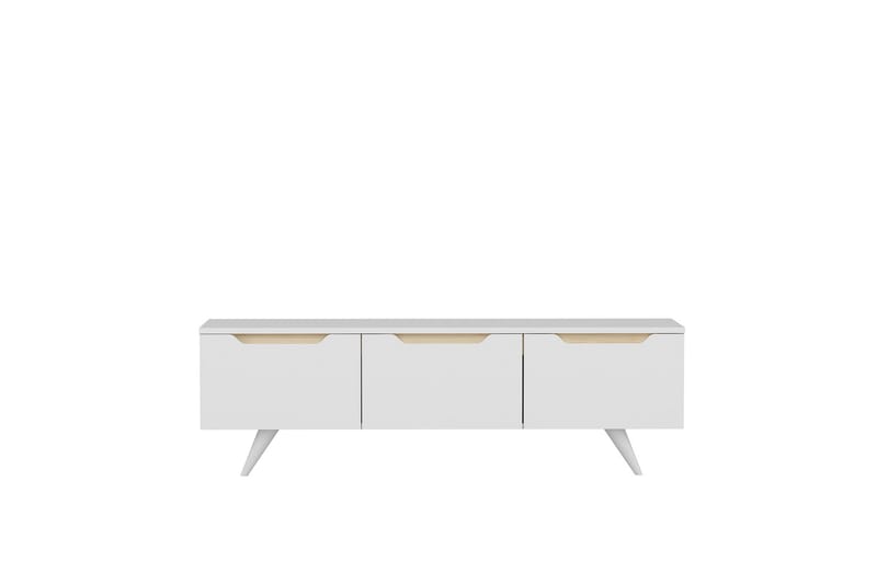 Babice Tv-bänk 150x35 cm Vit/Brun - Hanah Home - Möbler - Tv möbel & mediamöbel - TV bänk & mediabänk