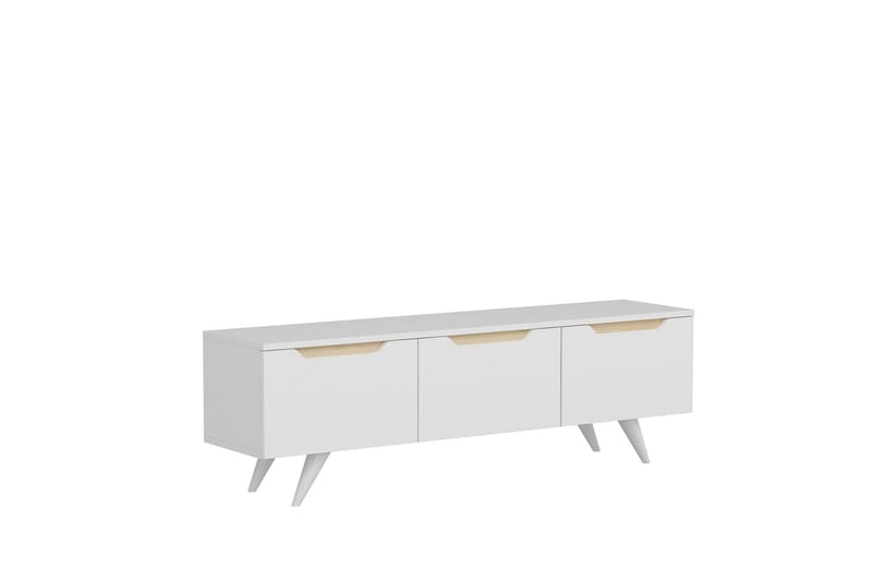 Babice Tv-bänk 150x35 cm Vit/Brun - Hanah Home - Möbler - Tv möbel & mediamöbel - TV bänk & mediabänk
