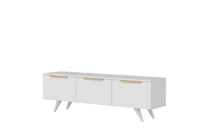 Babice Tv-bänk 150x35 cm Vit/Brun - Hanah Home - Möbler - Tv möbel & mediamöbel - TV bänk & mediabänk