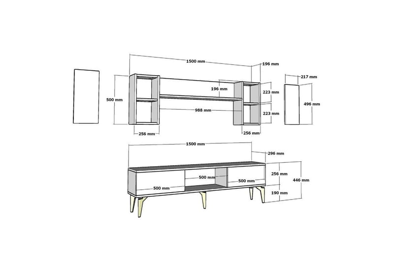 Barriet Tv-möbelset 150x29,6 cm - Antracit - Möbler - Tv möbel & mediamöbel - TV-möbelset