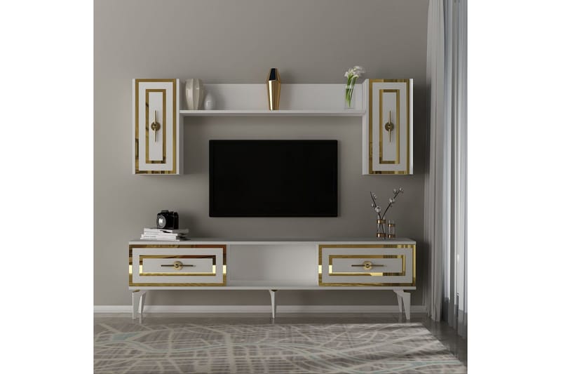 Barriet Tv-möbelset 150x29,6 cm - Vit - Möbler - Tv möbel & mediamöbel - TV-möbelset
