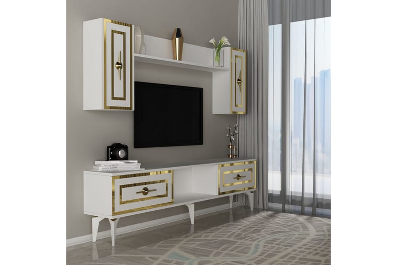 Barriet Tv-möbelset 150x29,6 cm - Vit - Möbler - Tv möbel & mediamöbel - TV-möbelset