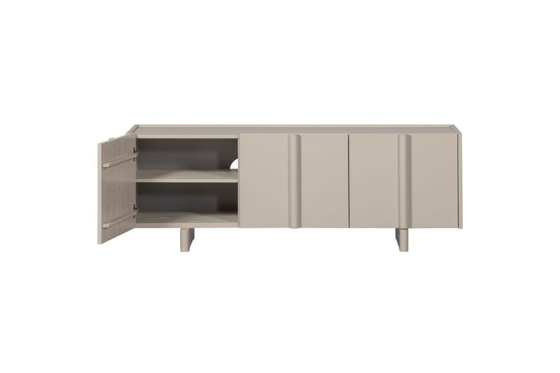 Basu Golvstående Tv Bänk 152 cm med Förvaring i Ljust Trä - Beige - Möbler - Tv möbel & mediamöbel - TV bänk & mediabänk