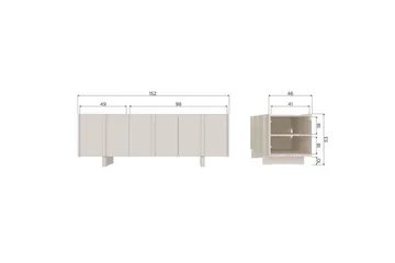 Basu Golvstående Tv Bänk 152 cm med Förvaring i Ljust Trä - Beige - Möbler - Tv möbel & mediamöbel - TV bänk & mediabänk