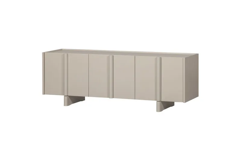 Basu Golvstående Tv Bänk 152 cm med Förvaring i Ljust Trä, Beige