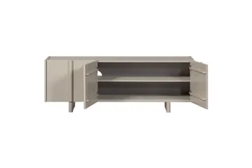 Basu Golvstående Tv Bänk 152 cm med Förvaring i Ljust Trä - Beige - Möbler - Tv möbel & mediamöbel - TV bänk & mediabänk