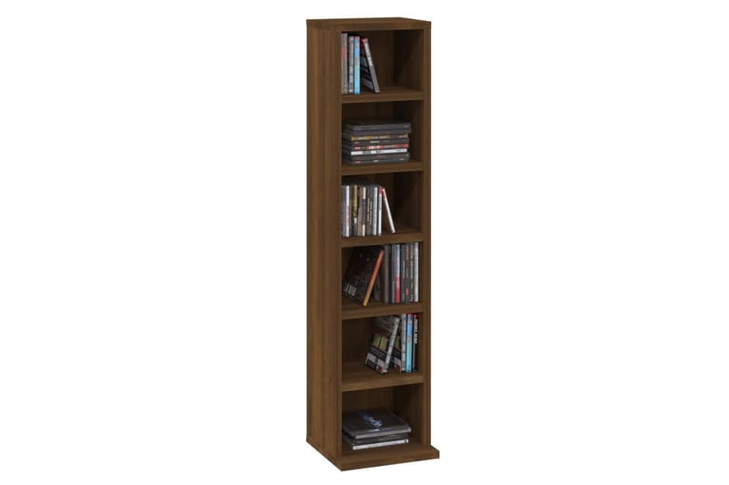 beBasic CD-hylla brun ek 21x20x88 cm konstruerat trä - Brown - Möbler - Tv möbel & mediamöbel - CD-hylla & DVD-hylla