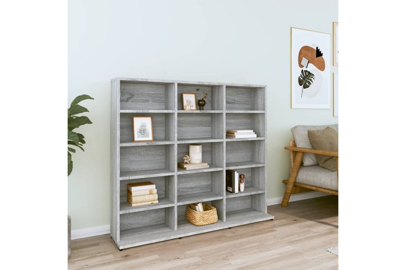 beBasic CD-hylla grå djävulen 102x23x89,5 cm konstruerat trä - Grey - Möbler - Tv möbel & mediamöbel - CD-hylla & DVD-hylla