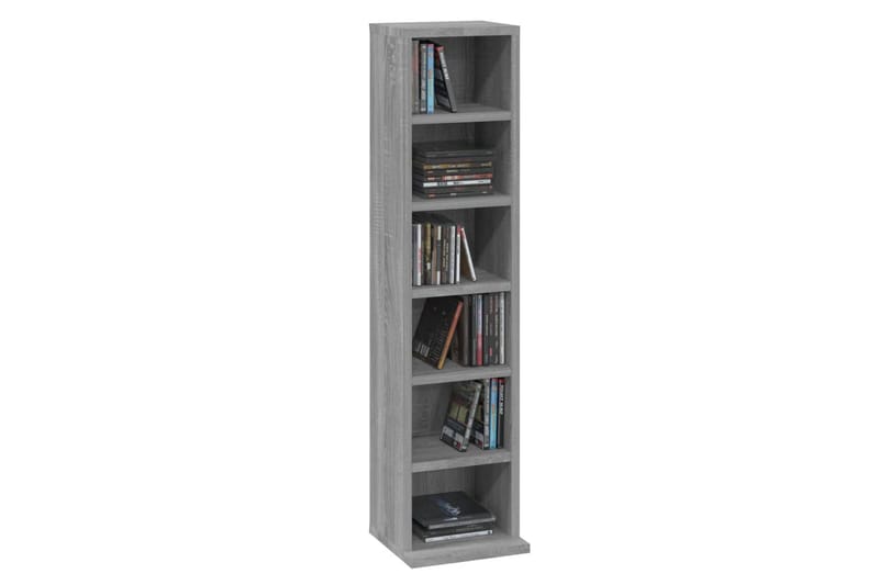 beBasic CD-hylla grå sonoma 21x20x88 cm konstruerat trä - Grey - Möbler - Tv möbel & mediamöbel - CD-hylla & DVD-hylla