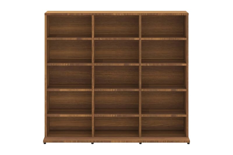 beBasic CD-hylla rökfärgad Brun ek 102x23x89,5 cm konstruerat trä - Brown - Möbler - Tv möbel & mediamöbel - CD-hylla & DVD-hylla