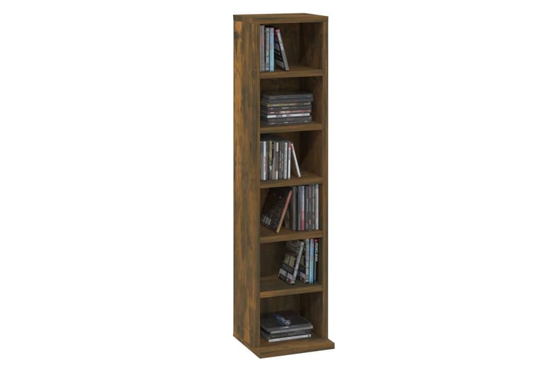 beBasic CD-hylla rökfärgad ek 21x20x88 cm konstruerat trä - Brown - Möbler - Tv möbel & mediamöbel - CD-hylla & DVD-hylla