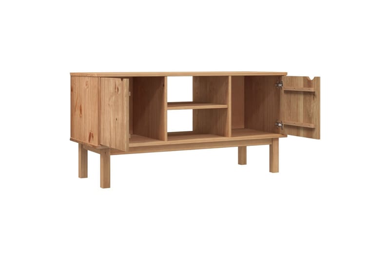 beBasic Tv-bänk 113,5x43x57 cm massiv furu - Brown - Möbler - Tv möbel & mediamöbel - TV bänk & mediabänk