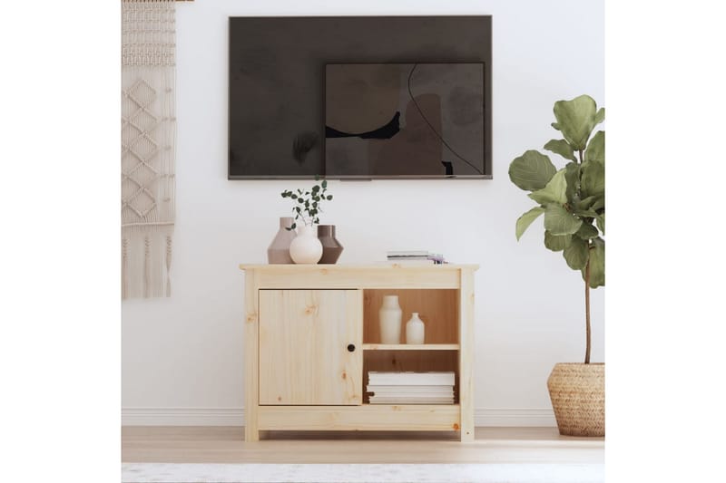 beBasic Tv-bänk 70x36,5x52 cm massiv furu - Brown - Möbler - Tv möbel & mediamöbel - TV bänk & mediabänk