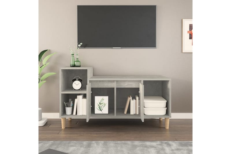 beBasic Tv-bänk betonggrå 100x35x55 cm konstruerat trä - Grey - TV bänk & mediabänk