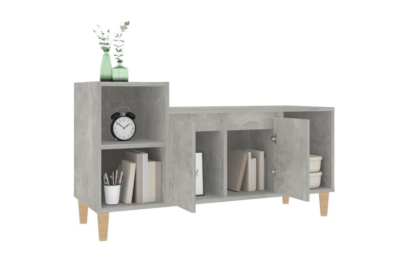 beBasic Tv-bänk betonggrå 100x35x55 cm konstruerat trä - Grey - TV bänk & mediabänk