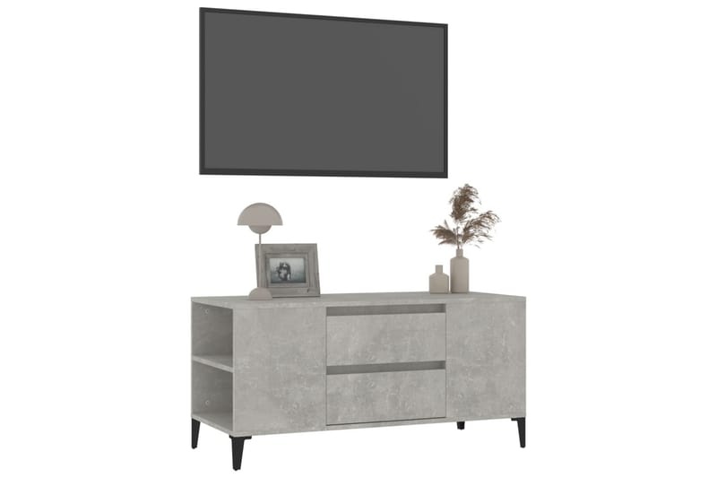 beBasic Tv-bänk betonggrå 102x44,5x50 cm konstruerat trä - Grey - TV bänk & mediabänk