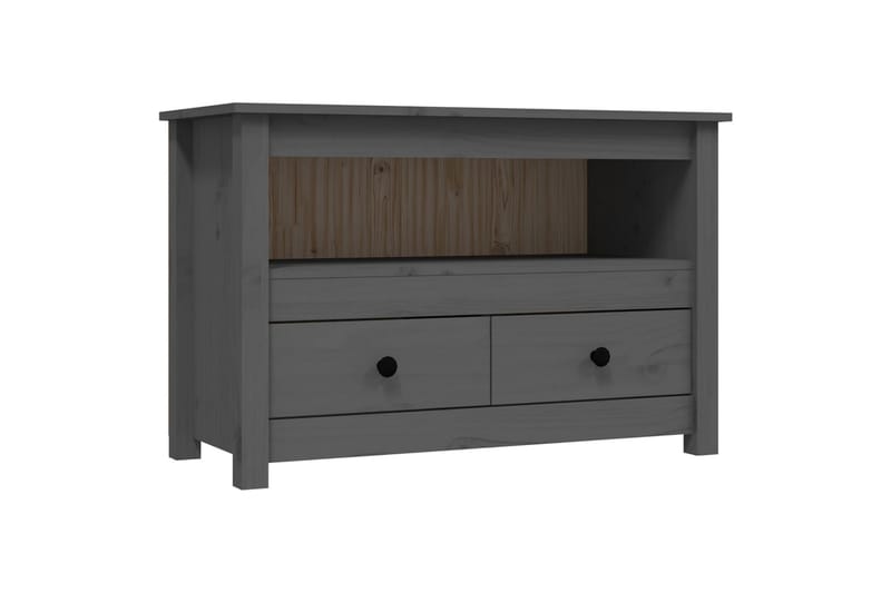 beBasic Tv-bänk grå 79x35x52 cm massiv furu - Grey - TV bänk & mediabänk