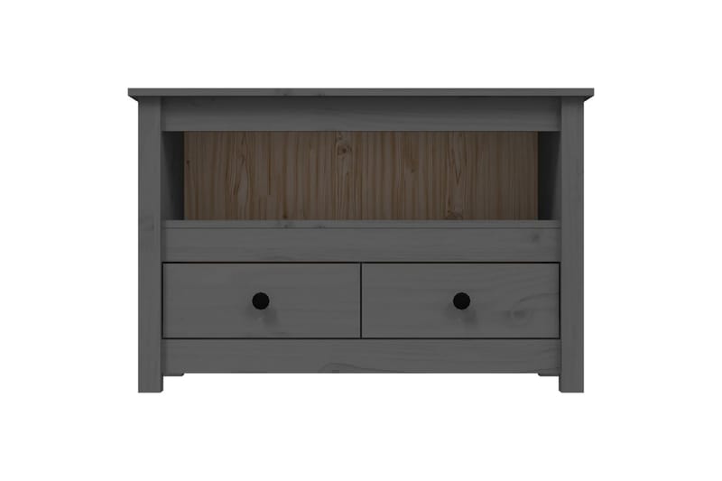 beBasic Tv-bänk grå 79x35x52 cm massiv furu - Grey - Möbler - Tv möbel & mediamöbel - TV bänk & mediabänk
