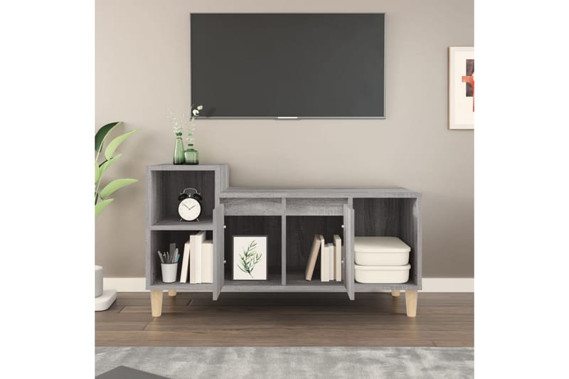beBasic Tv-bänk grå sonoma 100x35x55 cm konstruerat trä - Grey - TV bänk & mediabänk