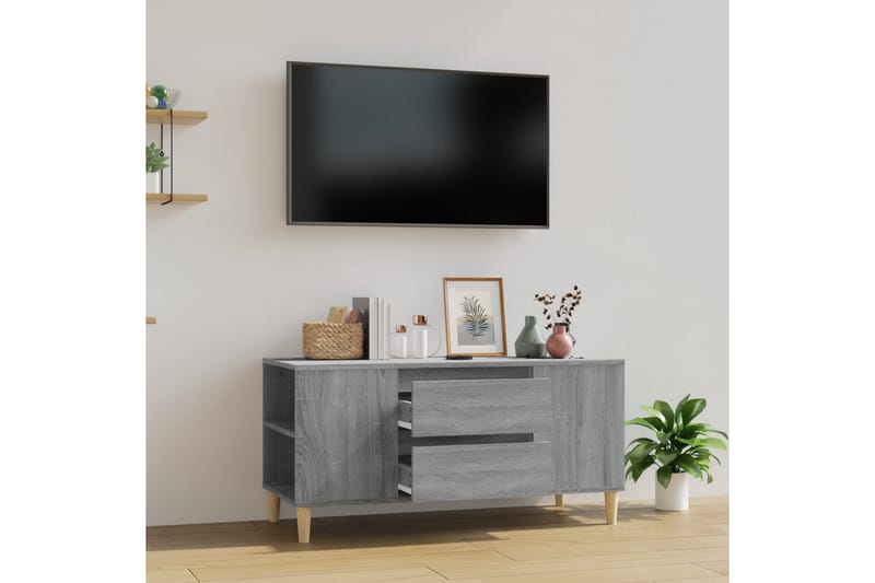 beBasic Tv-bänk grå sonoma 102x44,5x50 cm konstruerat trä - Grey - Möbler - Tv möbel & mediamöbel - TV bänk & mediabänk