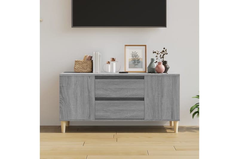 beBasic Tv-bänk grå sonoma 102x44,5x50 cm konstruerat trä - Grey - Möbler - Tv möbel & mediamöbel - TV bänk & mediabänk