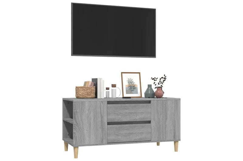 beBasic Tv-bänk grå sonoma 102x44,5x50 cm konstruerat trä - Grey - Möbler - Tv möbel & mediamöbel - TV bänk & mediabänk