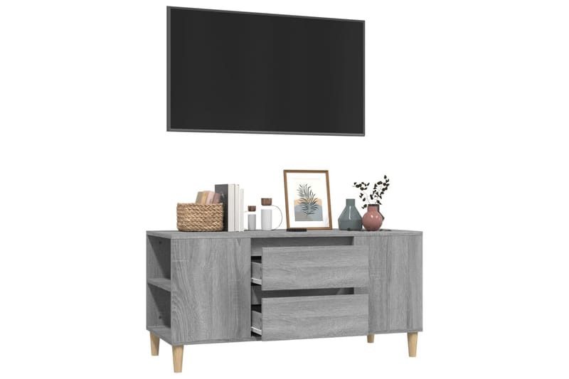 beBasic Tv-bänk grå sonoma 102x44,5x50 cm konstruerat trä - Grey - Möbler - Tv möbel & mediamöbel - TV bänk & mediabänk