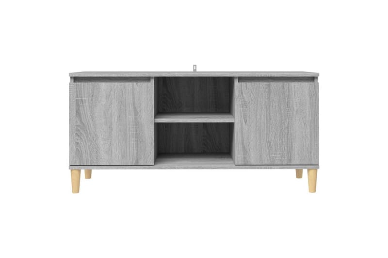 beBasic TV-bänk med massiva träben grå sonoma 103,5x35x50 cm - Grey - Möbler - Tv möbel & mediamöbel - TV bänk & mediabänk