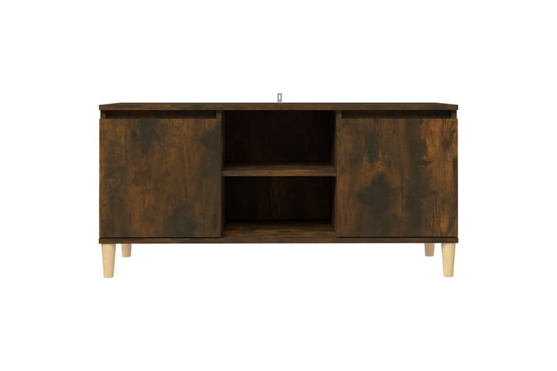 beBasic TV-bänk med massiva träben rökfärgad ek 103,5x35x50 cm - Brown - Möbler - Tv möbel & mediamöbel - TV bänk & mediabänk