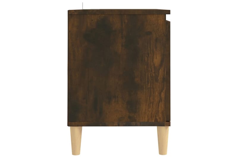 beBasic TV-bänk med massiva träben rökfärgad ek 103,5x35x50 cm - Brown - Möbler - Tv möbel & mediamöbel - TV bänk & mediabänk